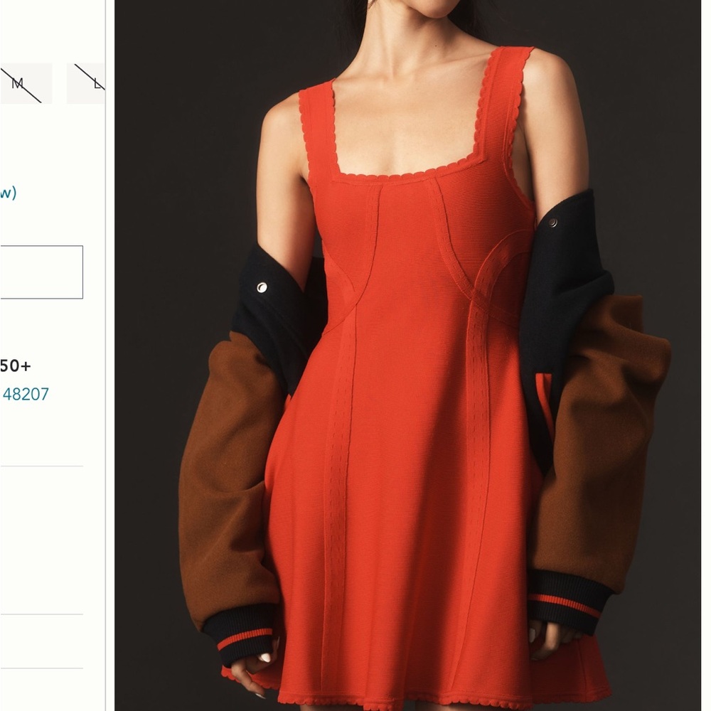 Anthropologie square neck a-line mini dress (never worn!)